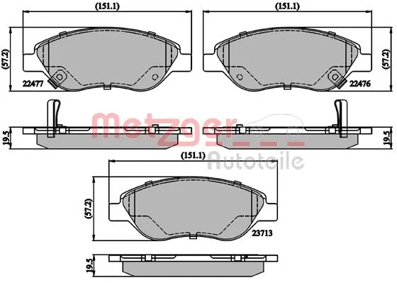 METZGER AUTOTEILE 1170897 Brake Pad Set, disc brake
