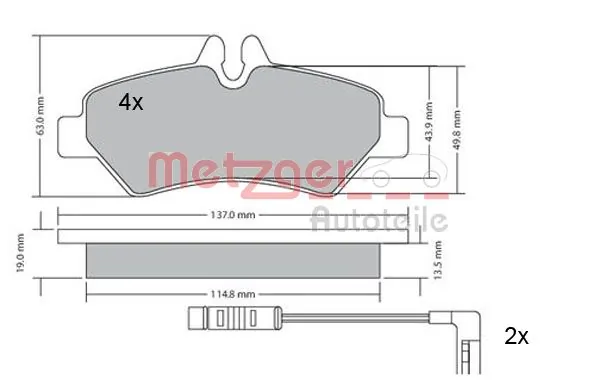 METZGER AUTOTEILE 1170037 Brake Pad Set, disc brake