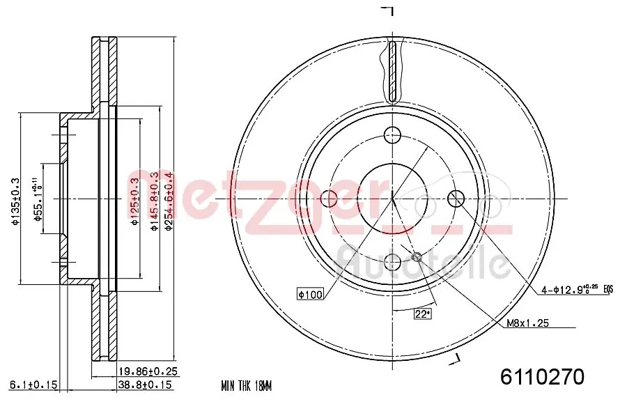 METZGER AUTOTEILE 6110270 Brake Disc