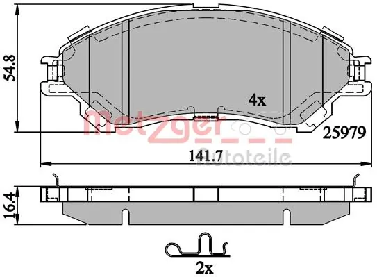 METZGER AUTOTEILE 1170882 Brake Pad Set, disc brake