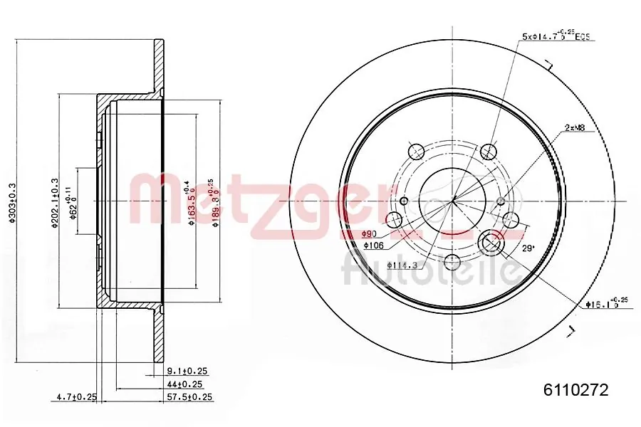 METZGER AUTOTEILE 6110272 Brake Disc