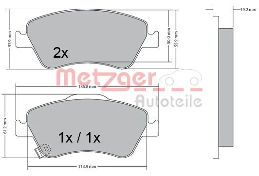 METZGER AUTOTEILE 1170299 Brake Pad Set, disc brake