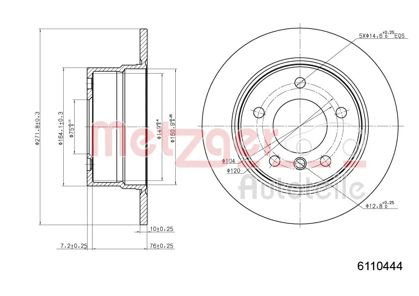 METZGER AUTOTEILE 6110444 Brake Disc
