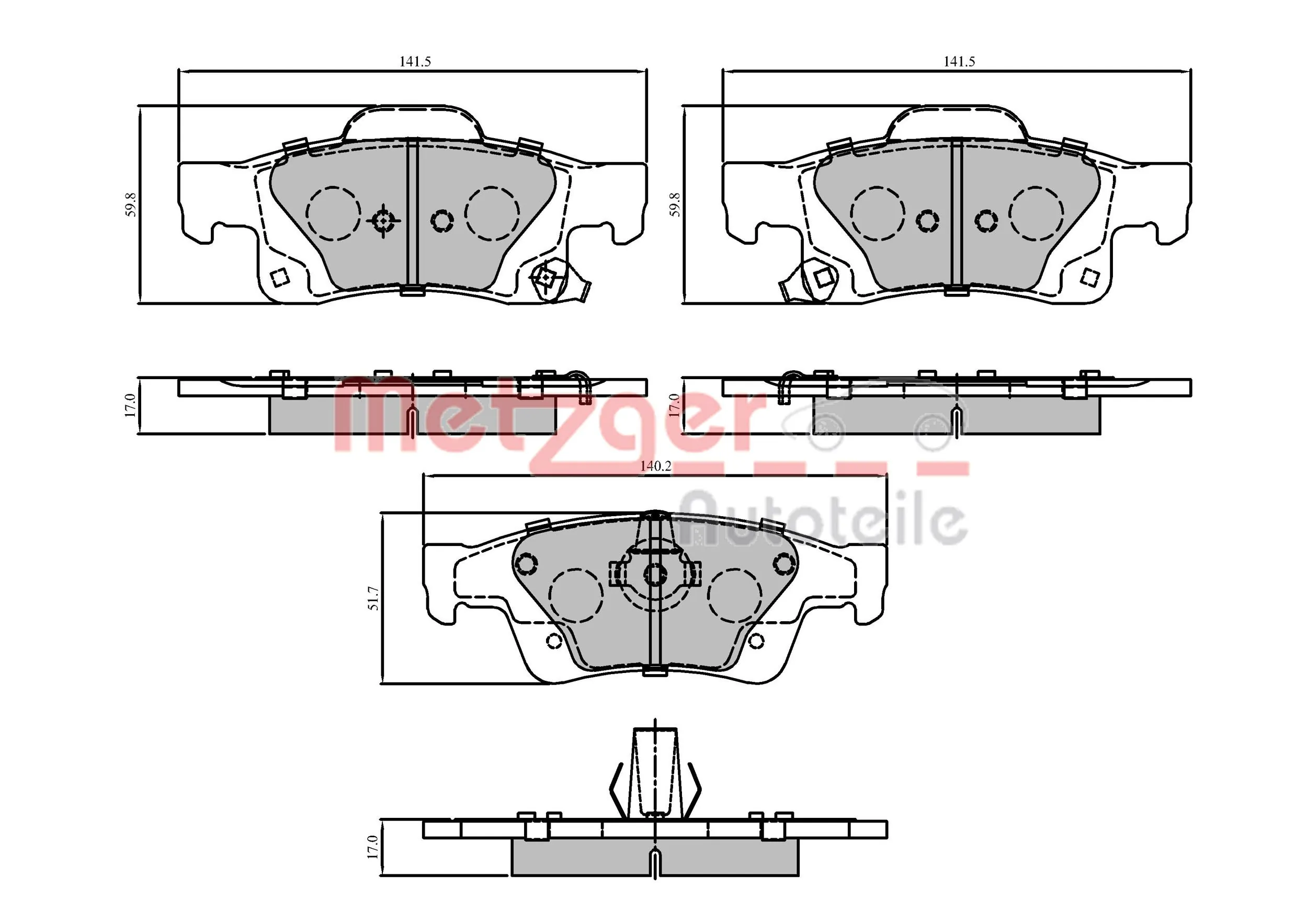 METZGER AUTOTEILE 1170838 Brake Pad Set, disc brake