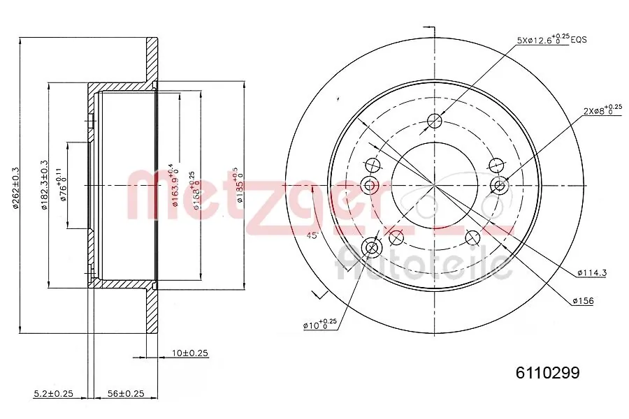 METZGER AUTOTEILE 6110299 Brake Disc