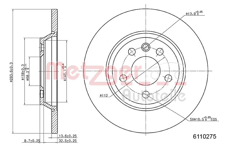 METZGER AUTOTEILE 6110275 Brake Disc