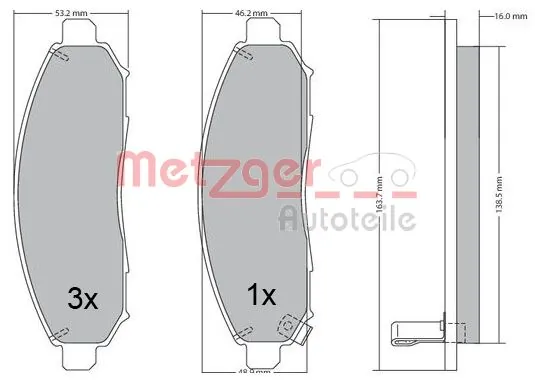 METZGER AUTOTEILE 1170541 Brake Pad Set, disc brake