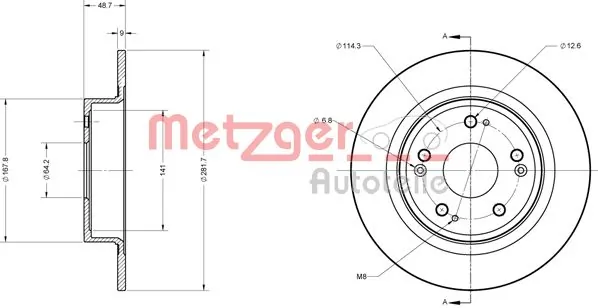 METZGER AUTOTEILE 6110426 Brake Disc