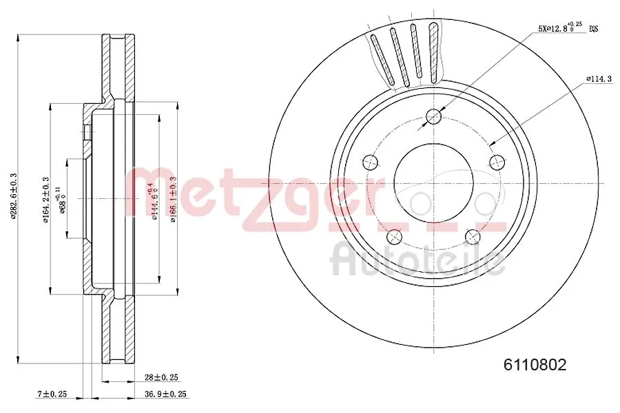 METZGER AUTOTEILE 6110802 Brake Disc