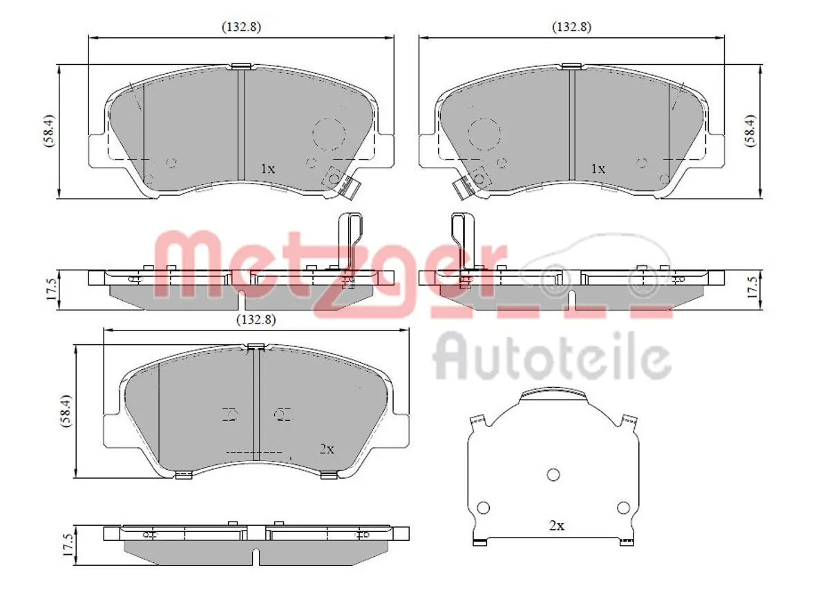 METZGER AUTOTEILE 1170918 Brake Pad Set, disc brake