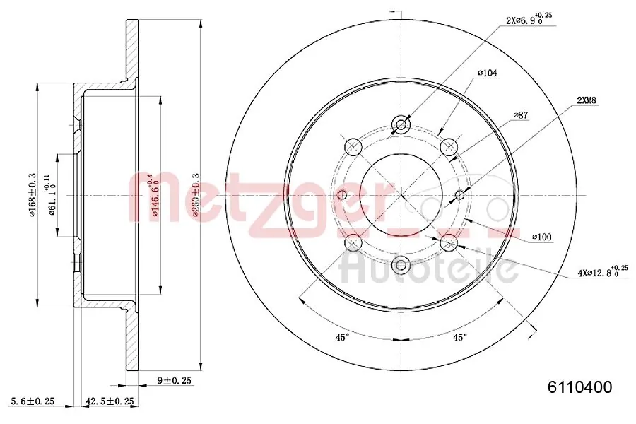 METZGER AUTOTEILE 6110400 Brake Disc