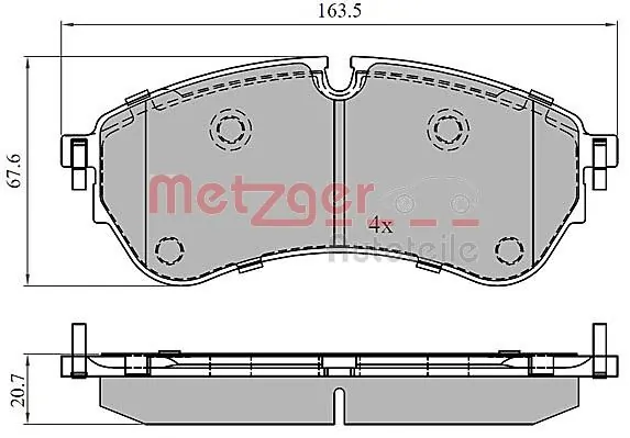 METZGER AUTOTEILE 1170906 Brake Pad Set, disc brake