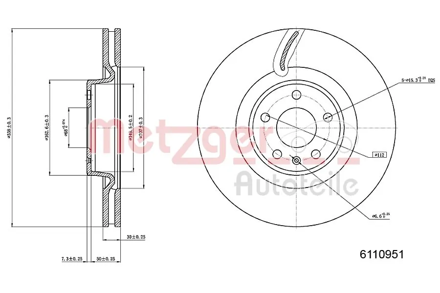 METZGER AUTOTEILE 6110951 Brake Disc