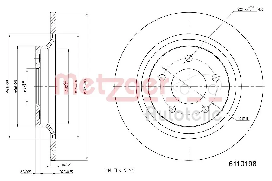 METZGER AUTOTEILE 6110198 Brake Disc