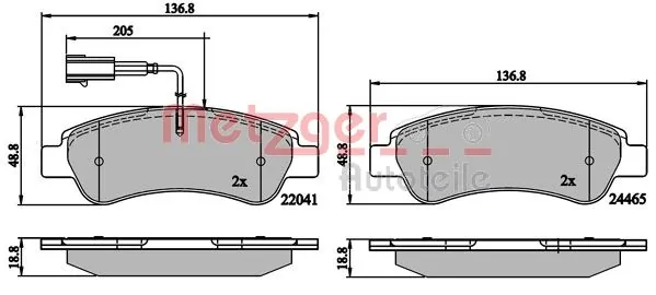 METZGER AUTOTEILE 1170899 Brake Pad Set, disc brake
