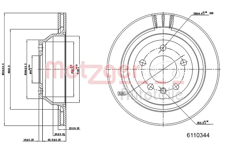 METZGER AUTOTEILE 6110344 Brake Disc