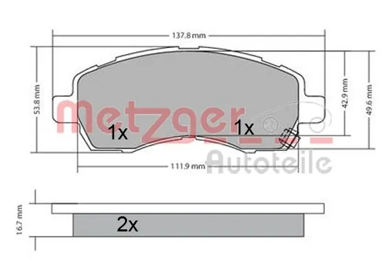 Brake Pad Set, disc brake 1170607