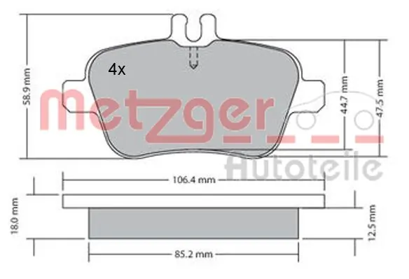 METZGER AUTOTEILE 1170204 Brake Pad Set, disc brake