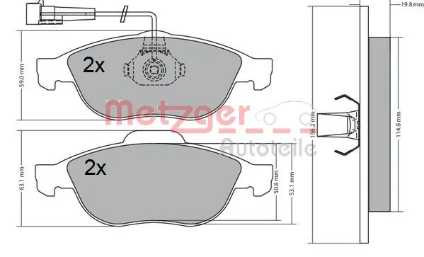 METZGER AUTOTEILE 1170582 Brake Pad Set, disc brake