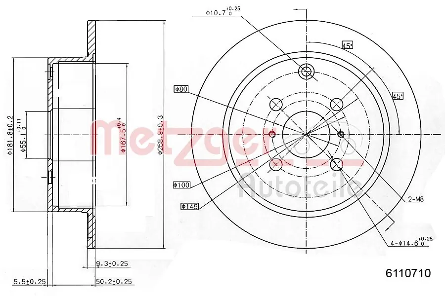 METZGER AUTOTEILE 6110710 Brake Disc
