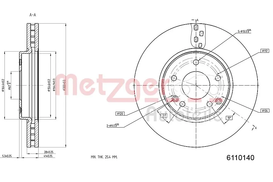 METZGER AUTOTEILE 6110140 Brake Disc