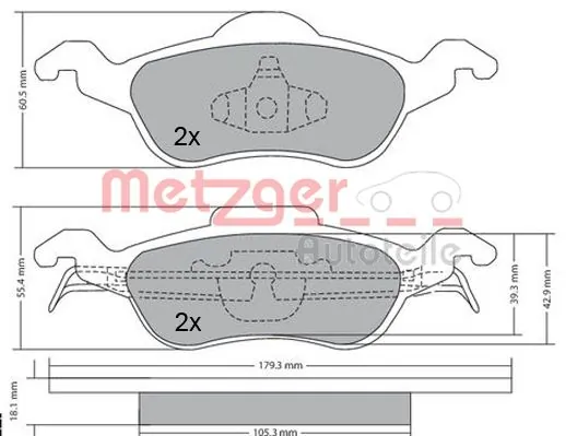 METZGER AUTOTEILE 1170038 Brake Pad Set, disc brake