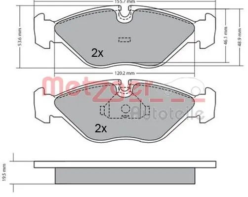 METZGER AUTOTEILE 1170293 Brake Pad Set, disc brake
