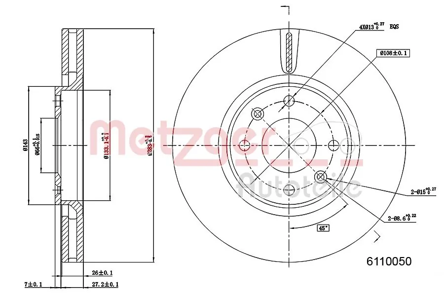 METZGER AUTOTEILE 6110050 Brake Disc