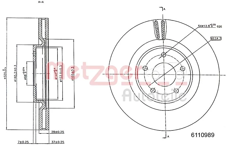 METZGER AUTOTEILE 6110989 Brake Disc