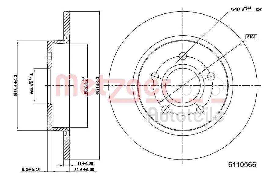 METZGER AUTOTEILE 6110566 Brake Disc