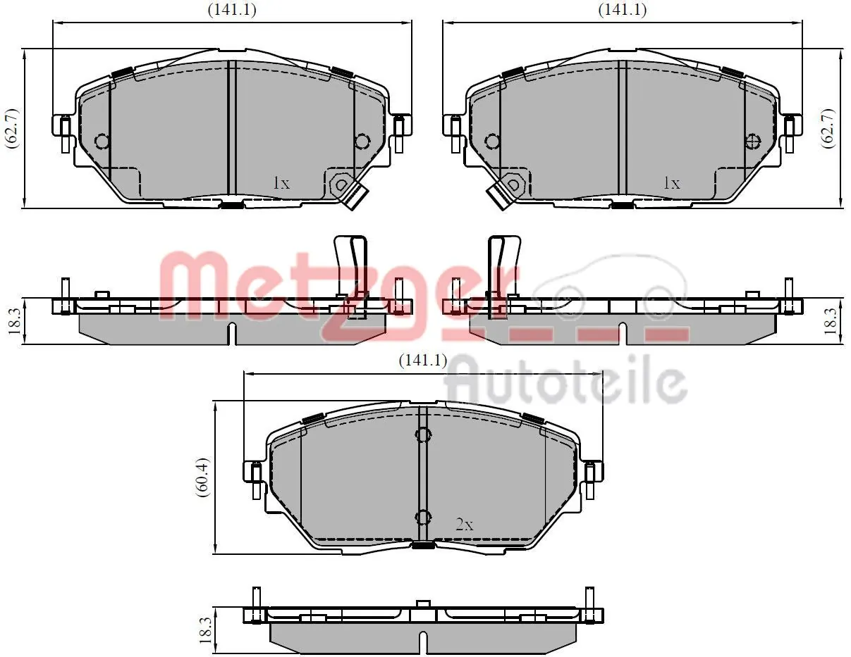 METZGER AUTOTEILE 1170854 Brake Pad Set, disc brake