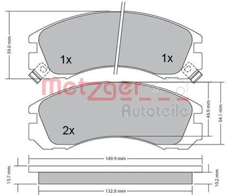 METZGER AUTOTEILE 1170135 Brake Pad Set, disc brake