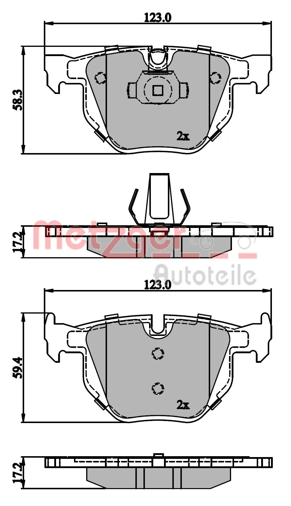 METZGER AUTOTEILE 1170843 Brake Pad Set, disc brake
