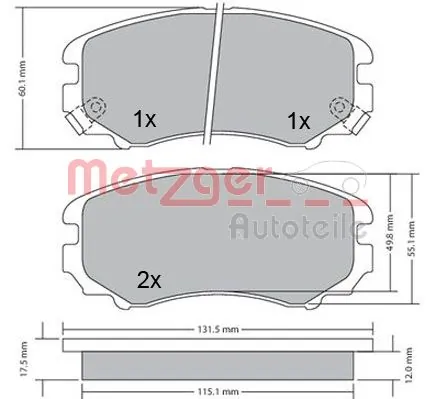 METZGER AUTOTEILE 1170262 Brake Pad Set, disc brake