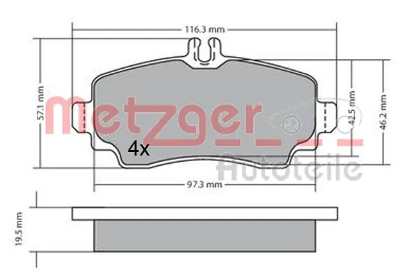 METZGER AUTOTEILE 1170353 Brake Pad Set, disc brake