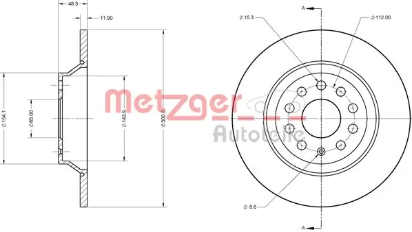 METZGER AUTOTEILE 6110747 Brake Disc