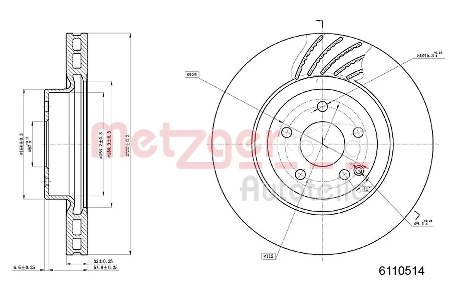 METZGER AUTOTEILE 6110514 Brake Disc