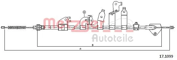 Cable Pull, parking brake 17.1099