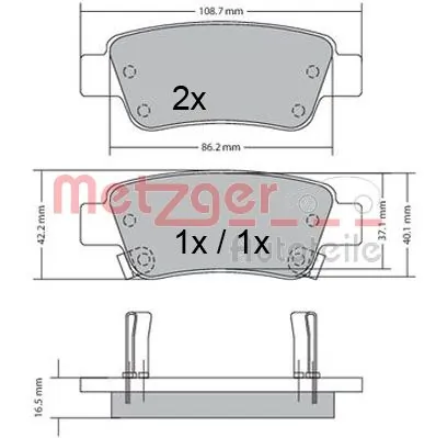 METZGER AUTOTEILE 1170508 Brake Pad Set, disc brake