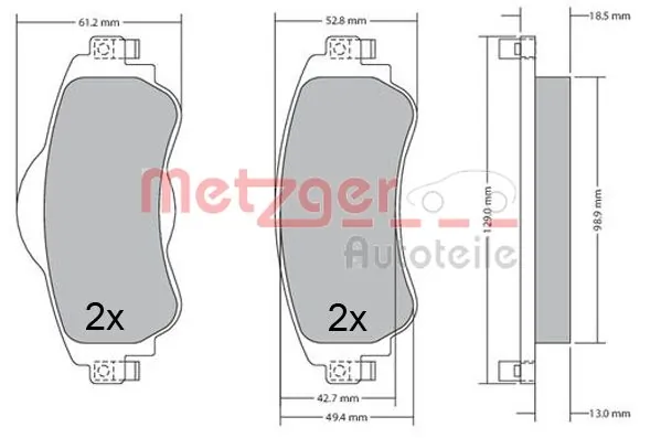METZGER AUTOTEILE 1170673 Brake Pad Set, disc brake