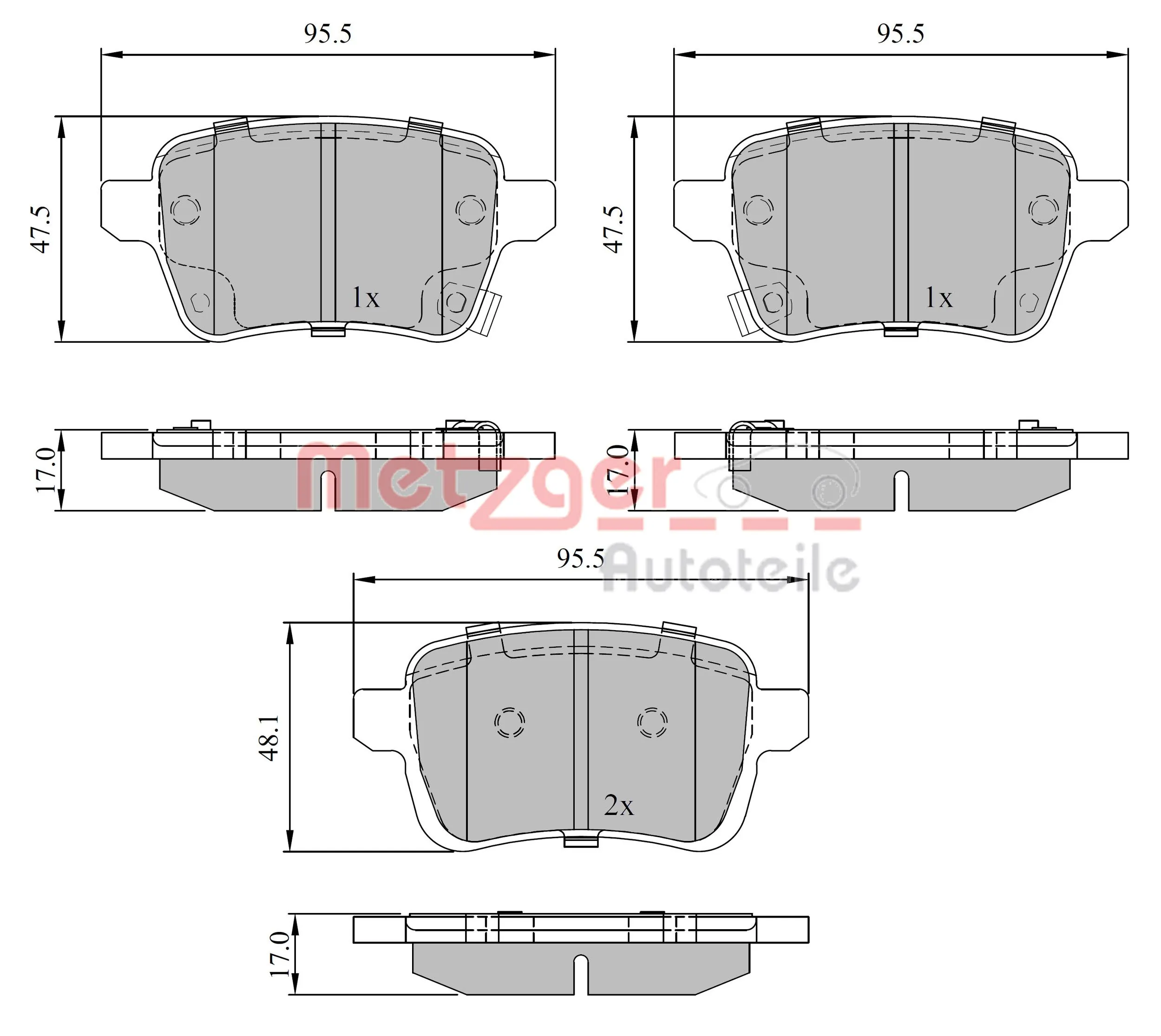 METZGER AUTOTEILE 1170842 Brake Pad Set, disc brake