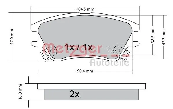 METZGER AUTOTEILE 1170347 Brake Pad Set, disc brake