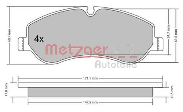 METZGER AUTOTEILE 1170349 Brake Pad Set, disc brake