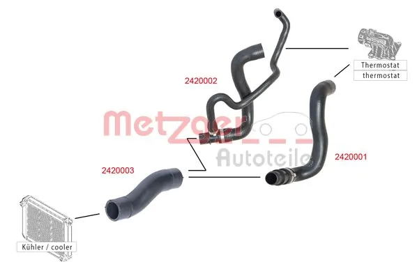 METZGER AUTOTEILE 2420001 Radiator Hose