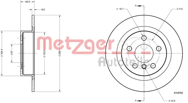 METZGER AUTOTEILE 6110782 Brake Disc