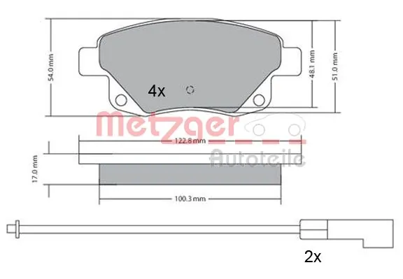 METZGER AUTOTEILE 1170138 Brake Pad Set, disc brake