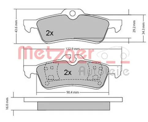 METZGER AUTOTEILE 1170154 Brake Pad Set, disc brake
