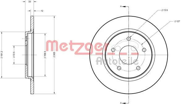 METZGER AUTOTEILE 6110120 Brake Disc
