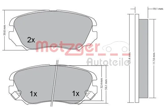 METZGER AUTOTEILE 1170291 Brake Pad Set, disc brake