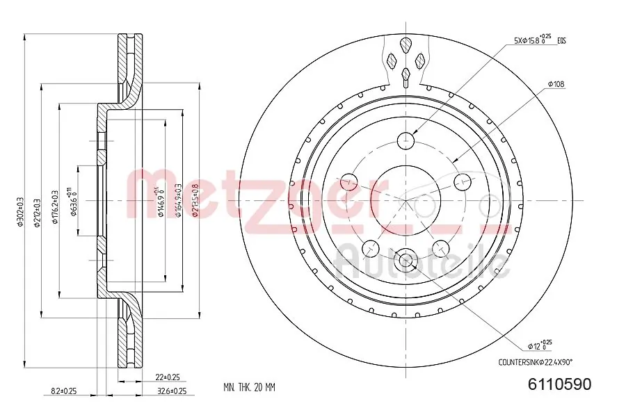 METZGER AUTOTEILE 6110590 Brake Disc